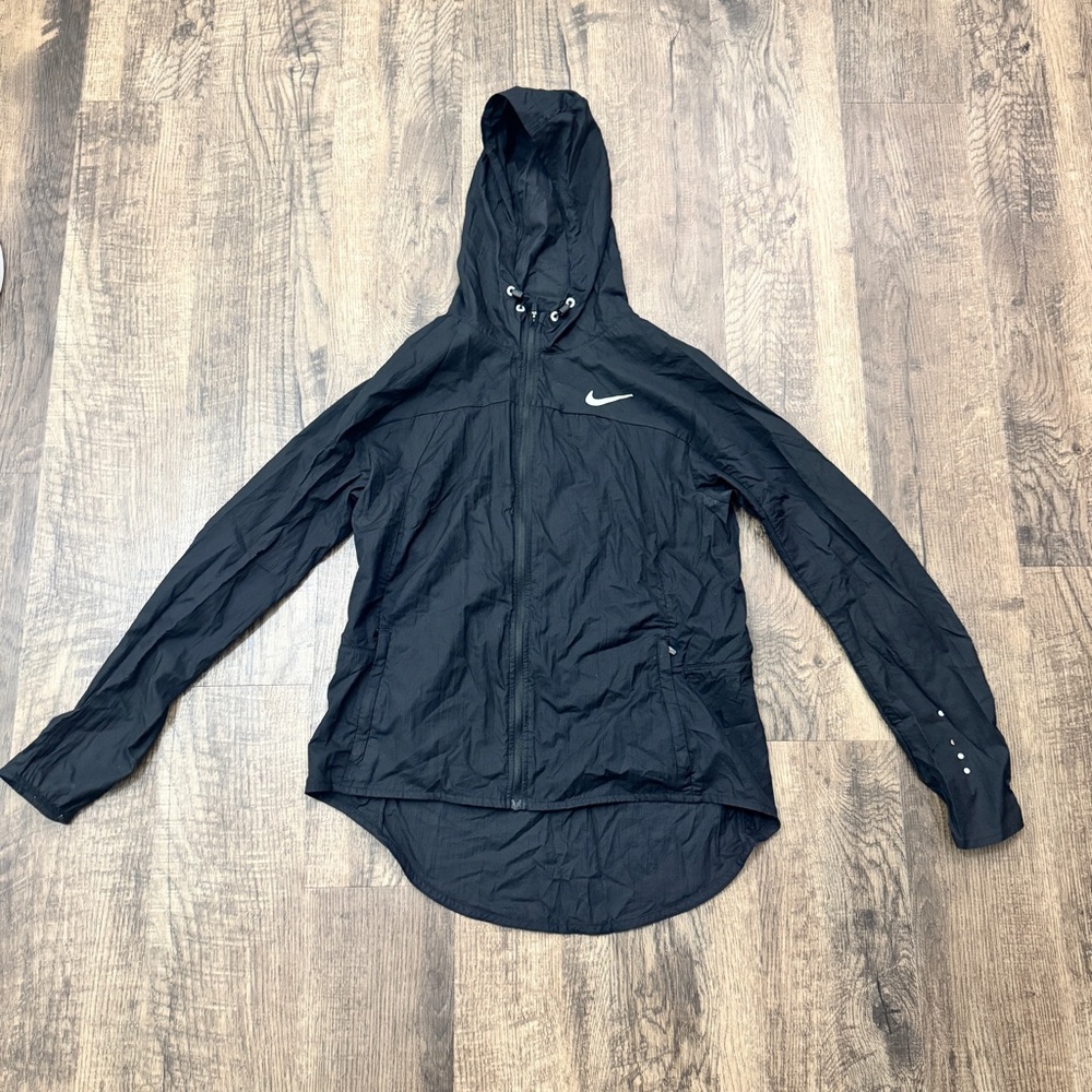 Nike Black Lightweight Hooded Jacket Running Lightweight